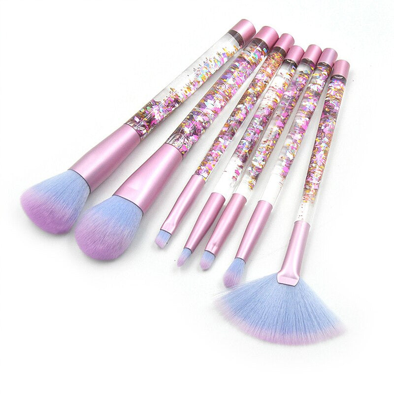 7 Pcs Confetti Glitter Makeup Brush Set