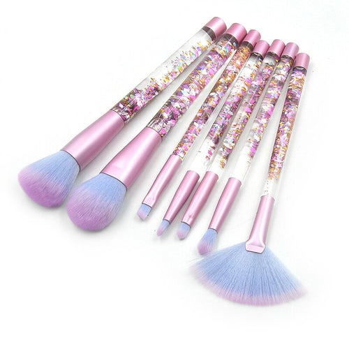 7 Pcs Confetti Glitter Makeup Brush Set