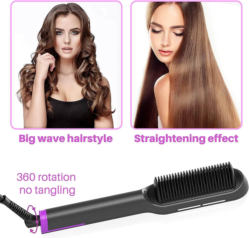 Professional 2 in 1 Ceramic Hair Straightener | Curling Comb - 5 Heat Settings