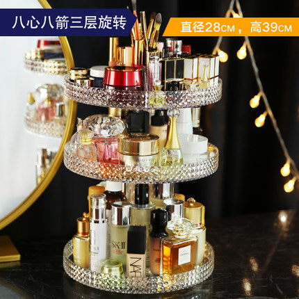 Wei love diamond pattern rotating cosmetic storage box creative diamond pattern makeup box skin care products storage box wholesale