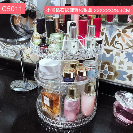 Wei love diamond pattern rotating cosmetic storage box creative diamond pattern makeup box skin care products storage box wholesale