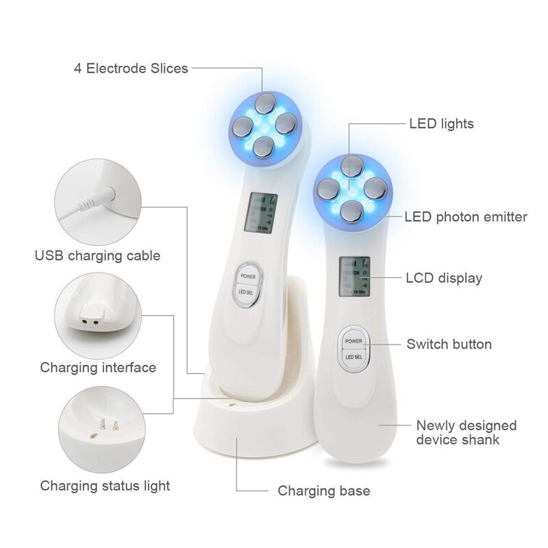 5 In 1 EMS RF LED Skin Rejuvenation Anti-Aging Face Tightening Beauty Device