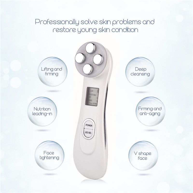 5 In 1 EMS RF LED Skin Rejuvenation Anti-Aging Face Tightening Beauty Device