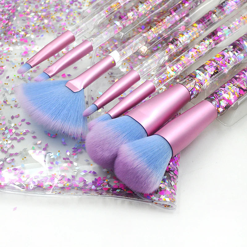 7 Pcs Confetti Glitter Makeup Brush Set